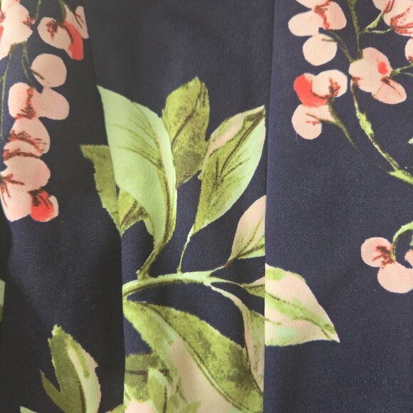 Vince Camuto Fit & Flare Floral Dress - Navy / Pink / Green - Size 6 - Picture 5 of 10